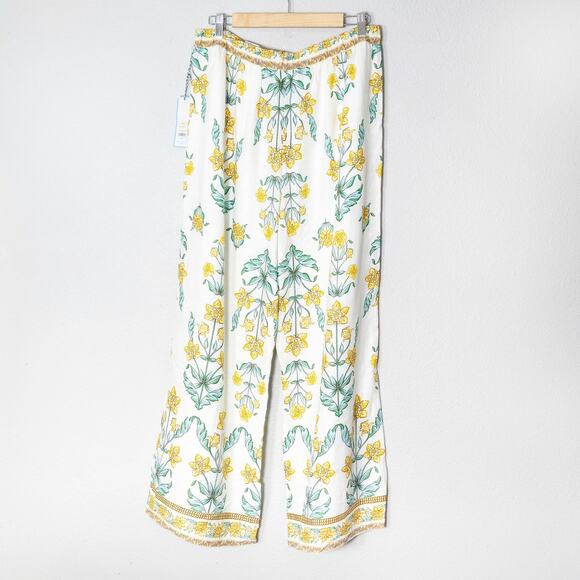 NEW Draper James Women’s Pants Resortwear Travelcore Coastal Floral Linen Sz L - Picture 2 of 10